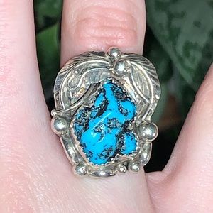 Navajo 925 Sterling Silver Turquoise Ring